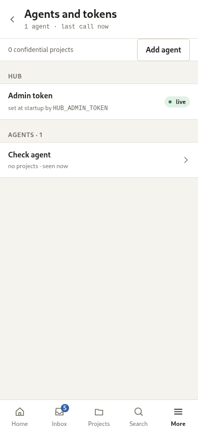 Access: the agents, their tokens and their grants.