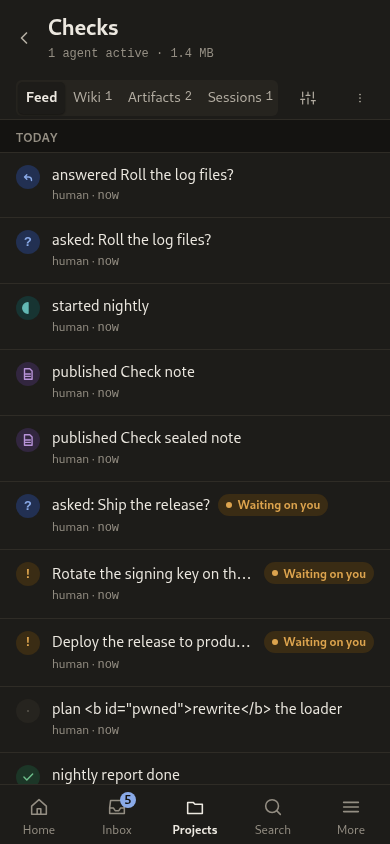 The same shell at phone width: one collapsing header, one sticky tools row and the tab bar.